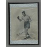 Max Schmeling 12x8 inch overall framed and mounted vintaged photo printed signature. Good
