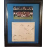 West Ham United signed 23x19 inch framed 2000 squad photo and signatures include Neil Ruddock,