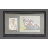 Superbikes Neil Hodgson signed 20x12 inch overall mounted and framed colour photo display includes