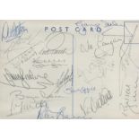 Football England 1981 multi signed British Airways postcard and team photo 17, great signatures