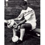 Jack Charlton signed 10x8 inch black and white photo. Good condition Est.
