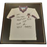 West Ham United 1980 FA Cup winners multi signed 35x33.5 inch framed 1980 West Ham United retro