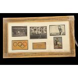 Dana Zatopkova 29x16 inch mounted and framed signature display incudes signed photo, 3, unsigned,