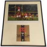 Martin Johnson signed 32x26 inch framed photo and original programme signature piece of Australia vs