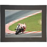 Marco Simoncelli 16x12 inch mounted colour photo. Unsigned. Good condition Est.