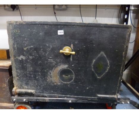 A VINTAGE SAFE (locked, no key)
