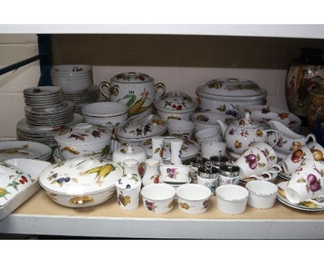 ROYAL WORCESTER 'EVESHAM' TABLEWARES AND OVENWARES, (over 60 pieces), together with egg coddlers and other teawares etc