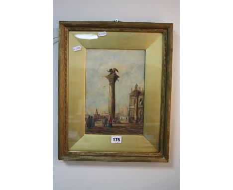 R P BONINGTON, 'The Piazzetta Venice', watercolour, signed lower left, approximately 26cm x 17.5cm