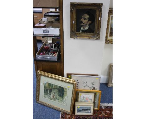 A PORTRAIT STUDY, side profile gent with moustache, oil on board, signed H.J. Jamet (?) or similar lower right, approximately