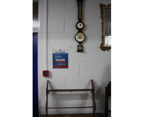 A MODERN WALL BAROMETER, and a set of small mahogany wall shelves (2)