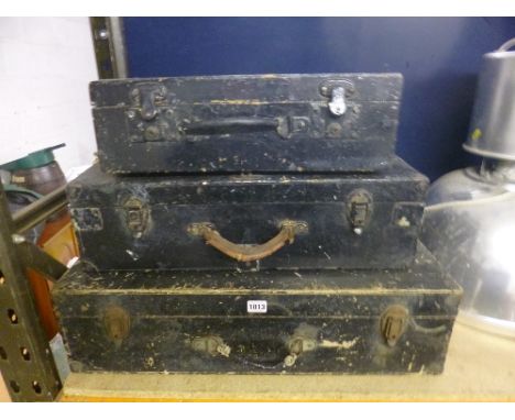 THREE VARIOUS PAINTED GRADUATING TOOL BOXES