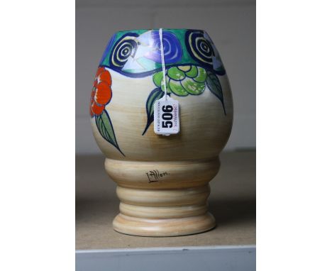 WILKINSON LTD POTTERY 'TAHITI-CAMELIA' VASE, signed L. Allen, impressed 362 to base, height approximately 21cm 