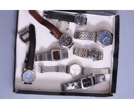 A MIXED LOT OF WRISTWATCHES, to include Rotary, Citizen, Timex, etc and three Retro Digital Display (Casio, Rotary, Timex) (9