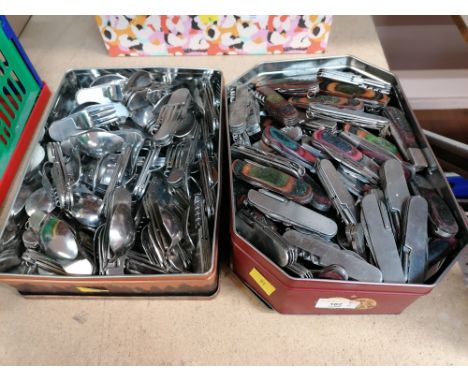2 tins of penknives and multi-tools 