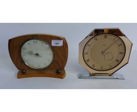 A Smiths mantle clock together with a retro mantle clock (2) 