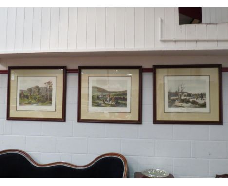 A set of six framed and glazed coloured prints after Francis Calcraft Turner, engraved by George Hunt, published London 1841 
