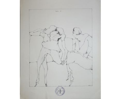Horst Janssen, "Lottchen B.", sign. Lithographie mit dem "Hamburger Müllabfuhrstempel von 1967"Horst Janssen, 1929 Wandsbek- 