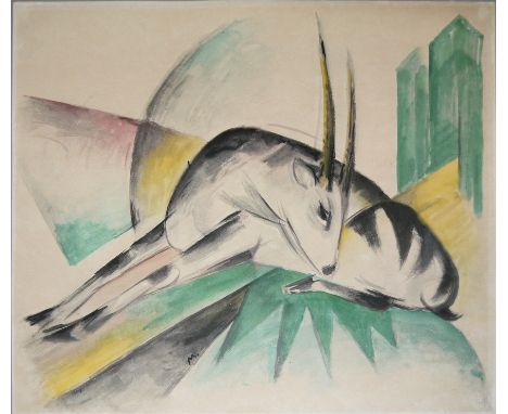 Wassily Kandinsky - Franz Marc - Pablo Picasso, 3 frühe lithographische Drucke (u.a. Piper/ München) nach Originalen, 2 x ger