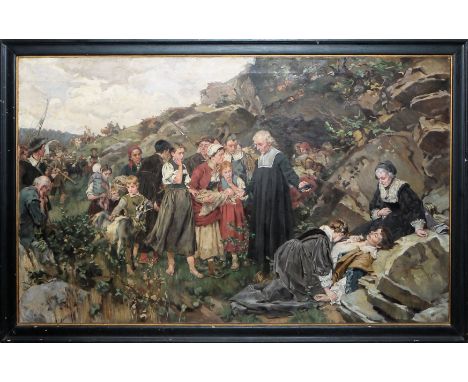 Carl Heinrich Hoff, nach, große, meisterhafte Kopie um 1885 seines Hauptwerkes "Zwischen Leben und Tod" in der Staatl. Kunsth