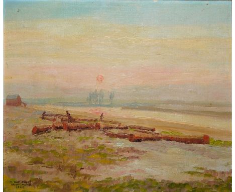 3 x  Kurpfälzer-Kunst: Gustav Ernst, Marterl in den Pfälzer Weinbergen, Ölgemälde // Karl Ludwig Nagel, "Sant-Oreste", Ölgemä