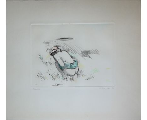 Richard Hamilton, "Esquisse", aquarellierte Vernis Mou-Radierung von 1972, sign.Richard Hamilton, 1922 London- 2011, britisch