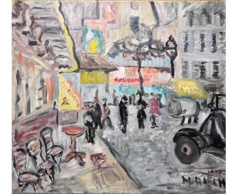 Maria Rasch (Bauhaus-Künstlerin), expressive Straßenszene, Ölgemälde von 1930Maria Rasch, Emilie Minna Marie Rasch, 1897 Bram