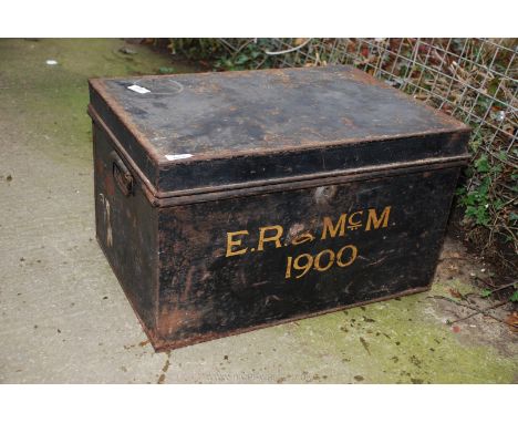 A metal trunk.