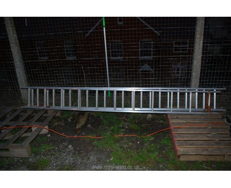 A 33 rung aluminium triple-extension ladder.