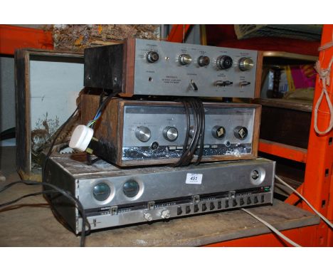 A Pioneer stereo amplifier, plus two others.