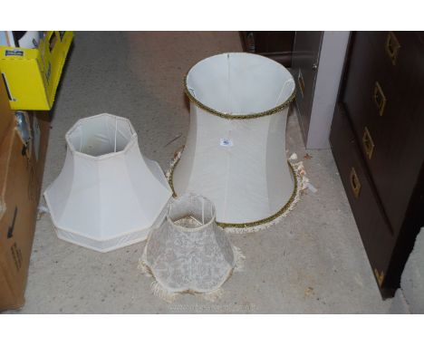 Three lamp shades.