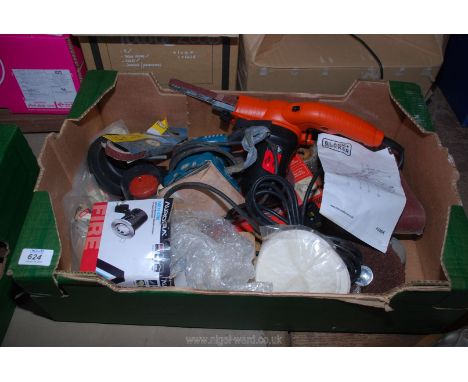 A palm sander, finger sander, sanding discs, etc., (Ran when arrived at auction).