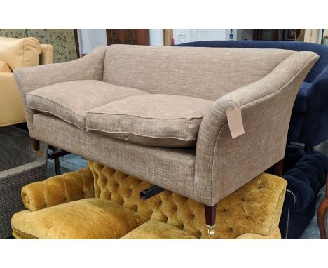 DAVID SEYFRIED SOFA, 200cm L x 92cm D x 82cm H in brown fermoie woven linen. 