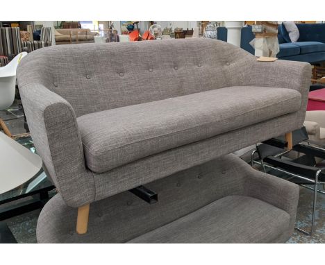 SOFA, 1960s Danish style, 174cm L x 76cm H, with grey upholstery. 