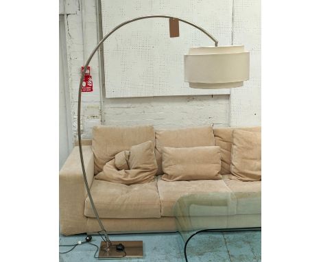 FLOOR STANDING READING LAMP, with shade, 183cm H. 