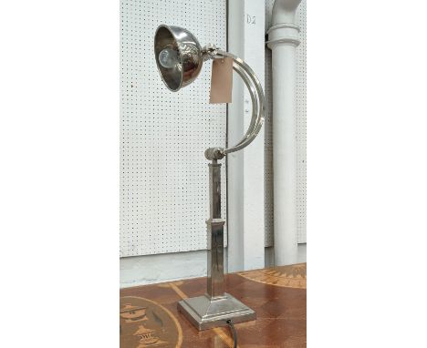 DESK LAMP, art deco style, polished metal, 90cm H. 