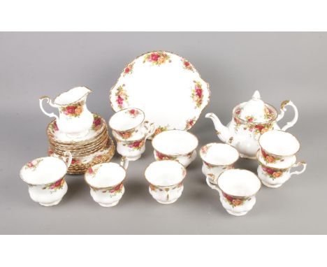 A collection of Royal Albert Old Country Roses including tea pot, milk jug, cups and saucers etc. Approx. 27 pieces.  