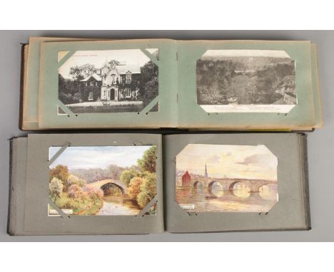 Two albums of vintage postcards. Including mostly landscape scenes, etc.  