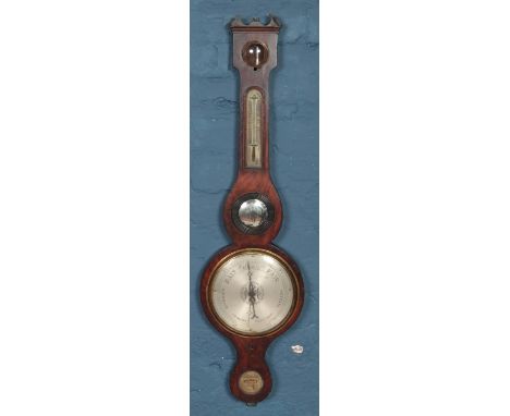 A Bernasconi mahogany banjo barometer.  