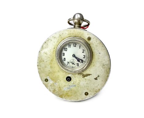 EARLY 20TH CENTURY MILITARY CLOCK, the interior labelled for Control Instruments, Johannesburg, 12.5cm diameter
