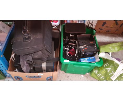 A group of assorted cine equipment to include projector &amp; cameras etc.  