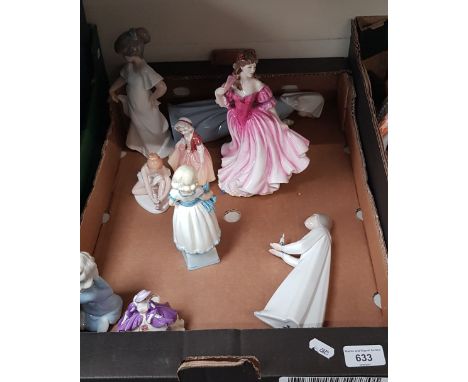 Two Nao figures, Lladro figure, three Royal Doulton figures, Worcester figure and two others