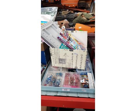 Two boxes of jewellery making items including Swarovski crystal kit and hearts,&nbsp;beading board, glass beads, tools, book 