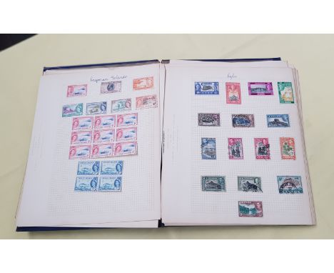 A stamp album containing commonwealth stamps.  