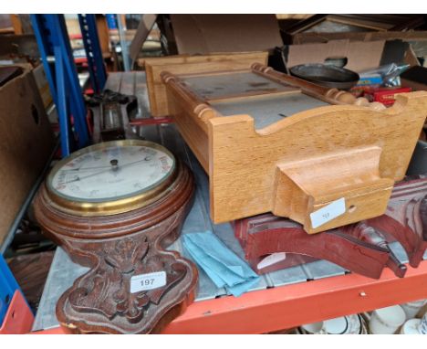 2 wall clocks and an aneroid barometer  