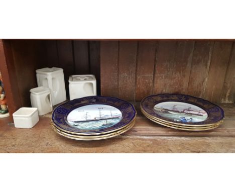 Maritime/Cunard interest - set of 6 ltd edition Spode plates ‘Cunard, The Age of Romance, the Early Years’ having images of s