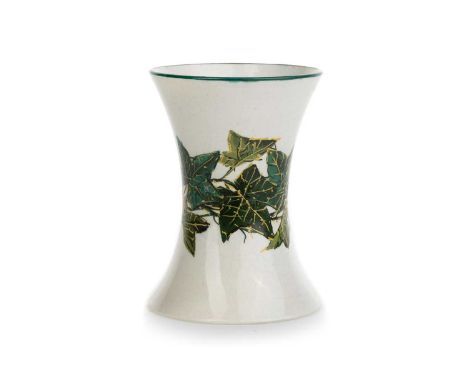 KAREL NEKOLA FOR WEMYSS BEAKER VASE, hand painted with ivy, with hand signed Wemyss mark and impressed mark to base11.5cm hig