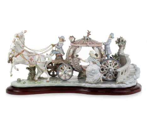 JOSE ROIG FOR LLADRO, CINDERELLA'S COACH, CIRCA 1990 of a limited edition of 1,500, At the Stroke of Twelve, retired67cm wide