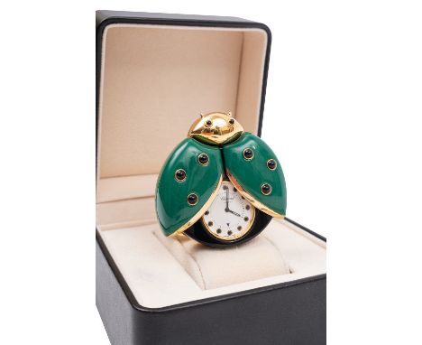 Chopard by de Grisogono ladybird travel clock the green and black enamel case in the form of a ladybird with retractable wing