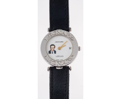 Leonard a lady's wristwatch the case rear signed Leonard 7242, with a portrait to the dial of Hafez Ali Assad, former preside