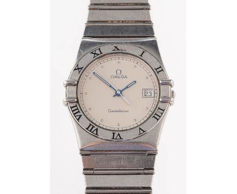 Omega Constellation a gentleman's stainless steel wristwatch the dial signed Omega Constellation, with date aperture and swee